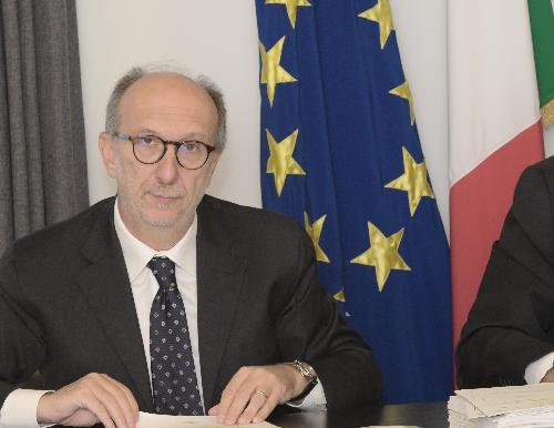 Il vicegovernatore della Regione Friuli Venezia Giulia e assessore alla Salute, Riccardo Riccardi, durante la seduta odierna della Giunta regionale 